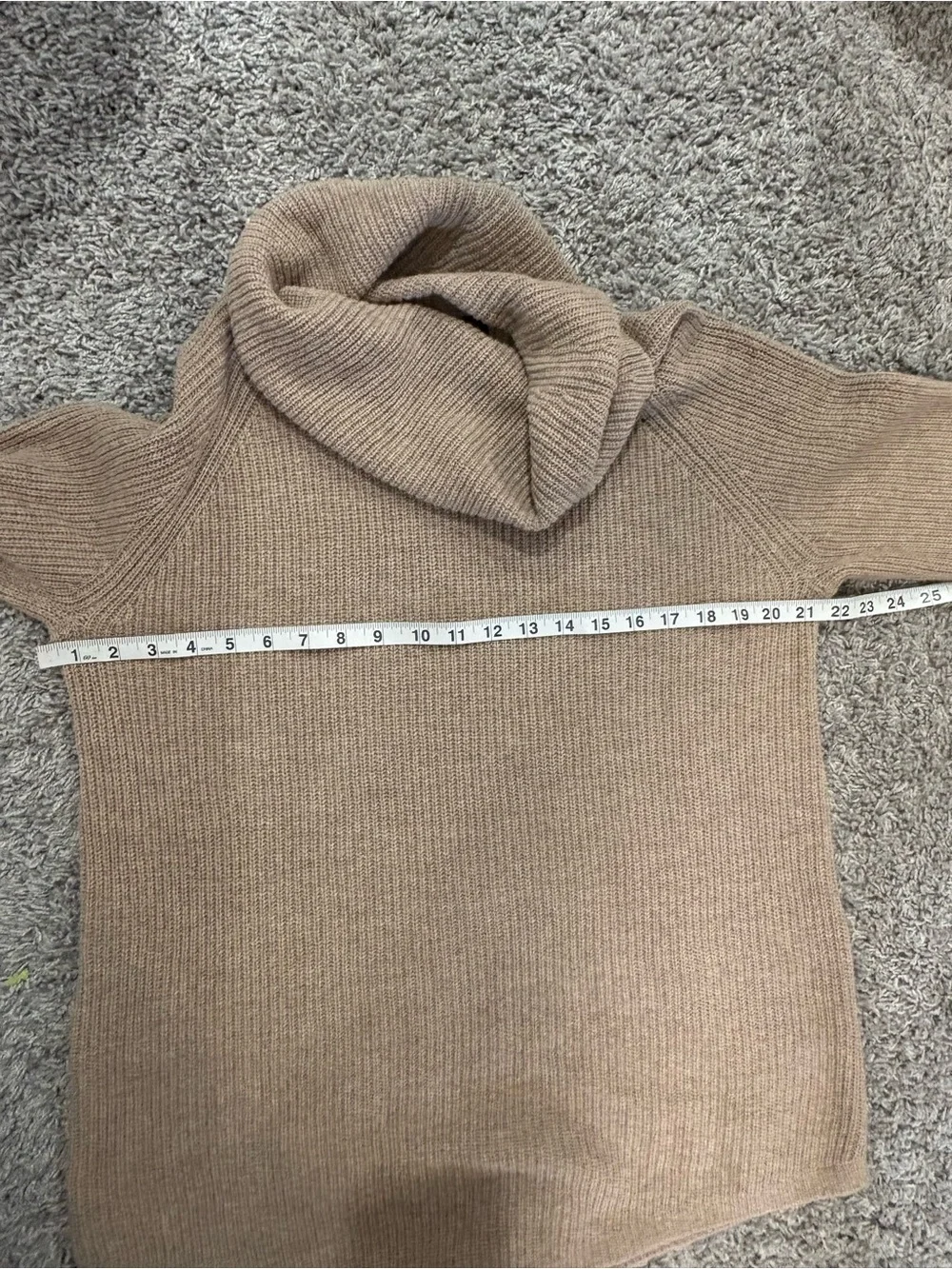 NWT Tahari Merino Wool Blend Taupe Cowl-Neck Sweater - Picture 11 of 12